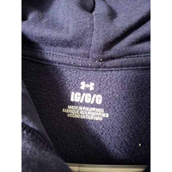 Under Armour Hoodie Mens Large Blue Pullover Sweatshirt Long Sleeve - Picture 4 of 7